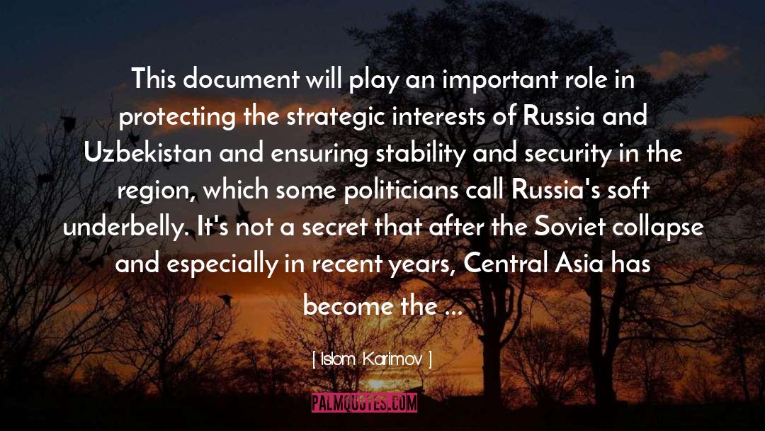 Islom Karimov Quotes: This document will play an