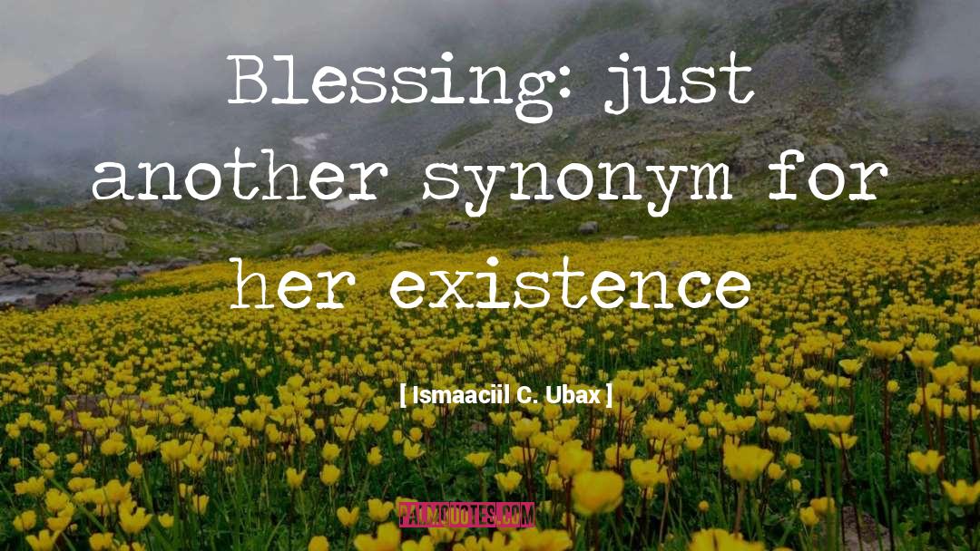 Ismaaciil C. Ubax Quotes: Blessing: just another synonym for