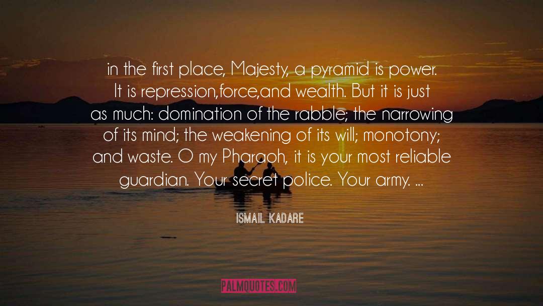 Ismail Kadare Quotes: in the first place, Majesty,
