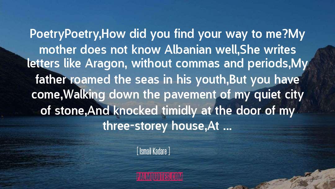 Ismail Kadare Quotes: Poetry<br /><br />Poetry,<br />How did