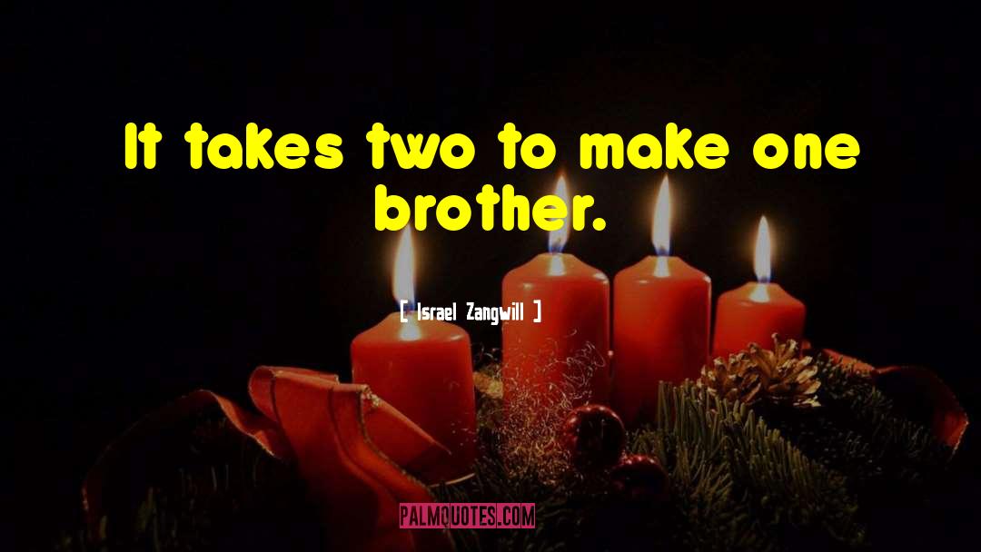 Israel Zangwill Quotes: It takes two to make