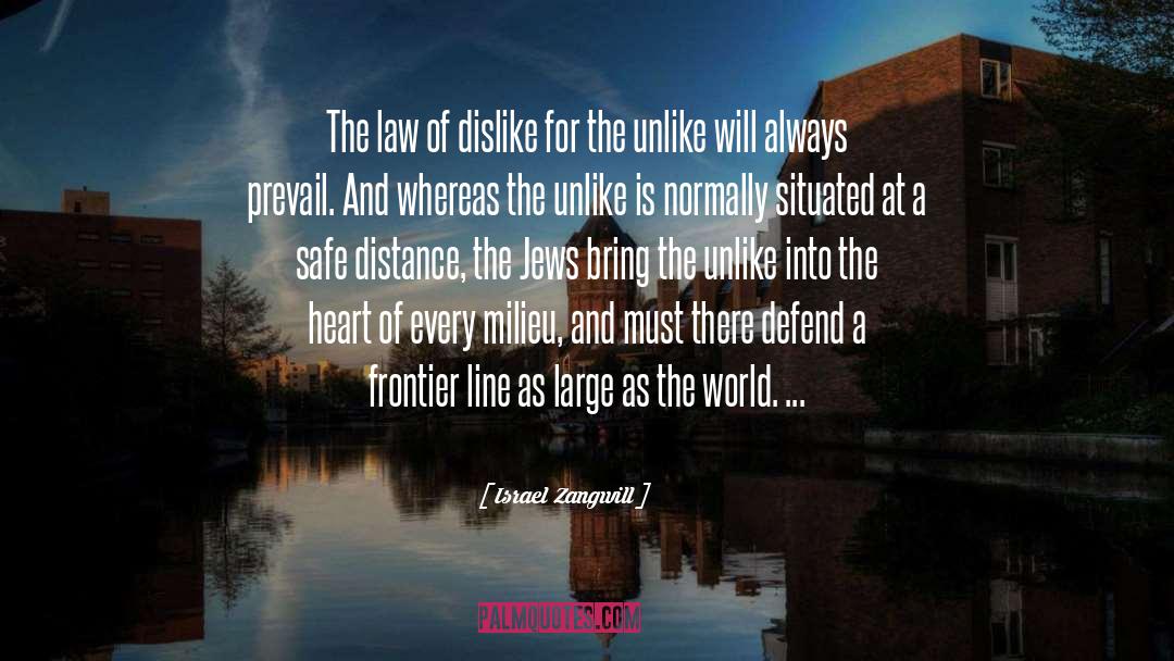 Israel Zangwill Quotes: The law of dislike for