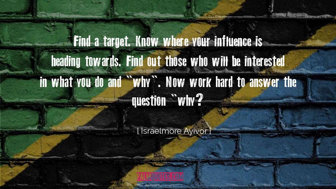 Israelmore Ayivor Quotes: Find a target. Know where
