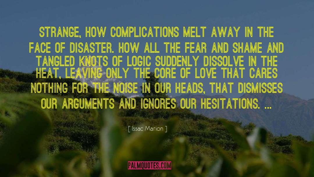 Issac Marion Quotes: Strange, how complications melt away