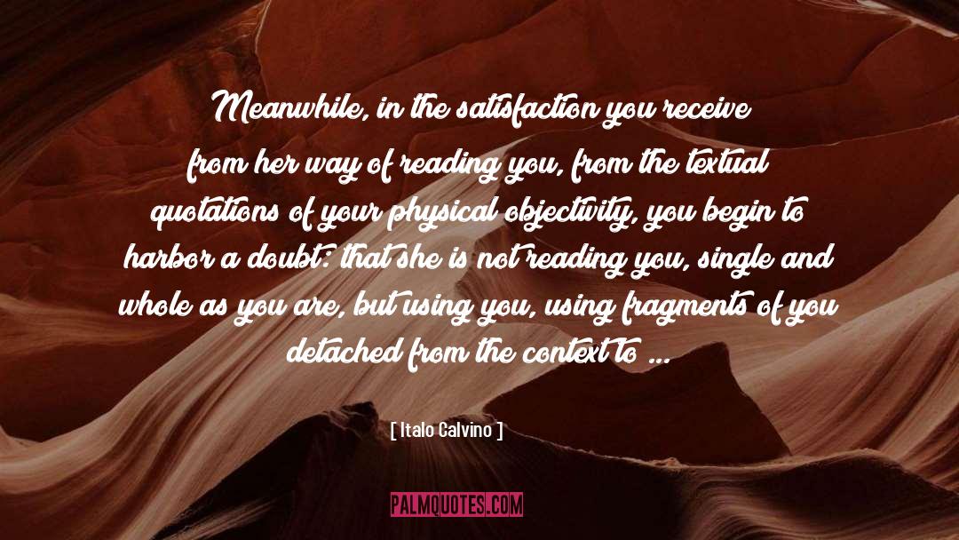 Italo Calvino Quotes: Meanwhile, in the satisfaction you