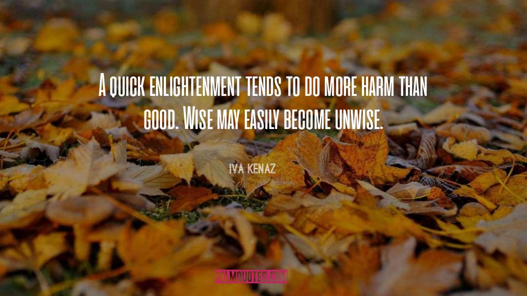 Iva Kenaz Quotes: A quick enlightenment tends to