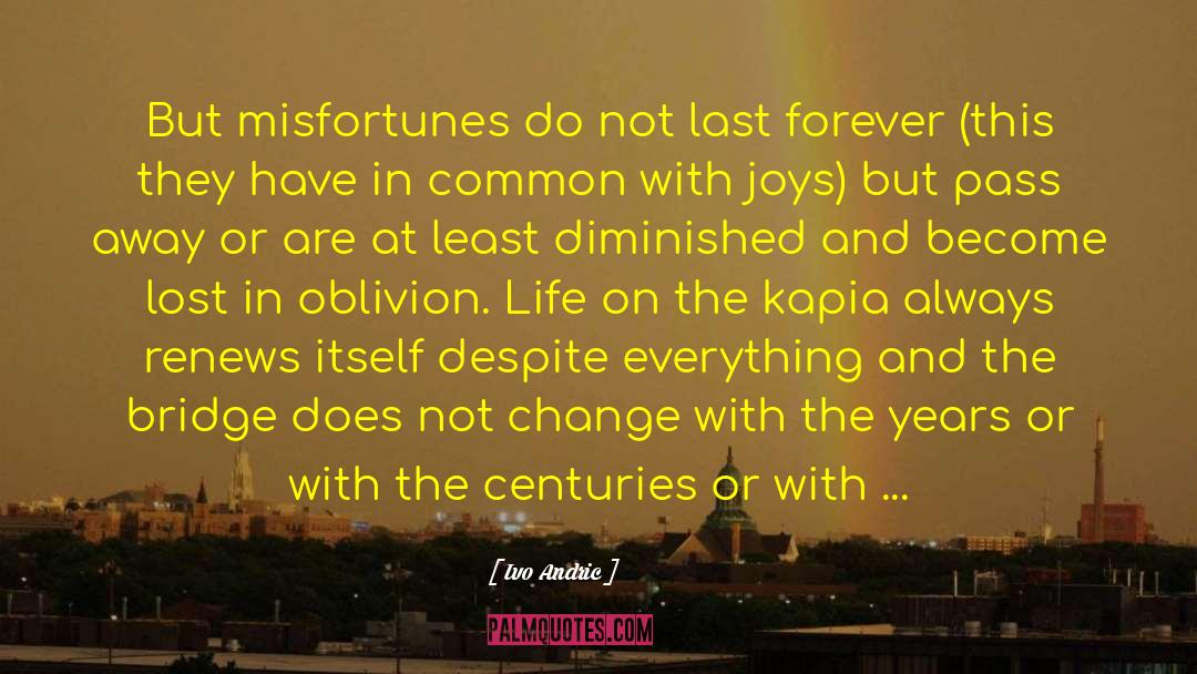 Ivo Andric Quotes: But misfortunes do not last