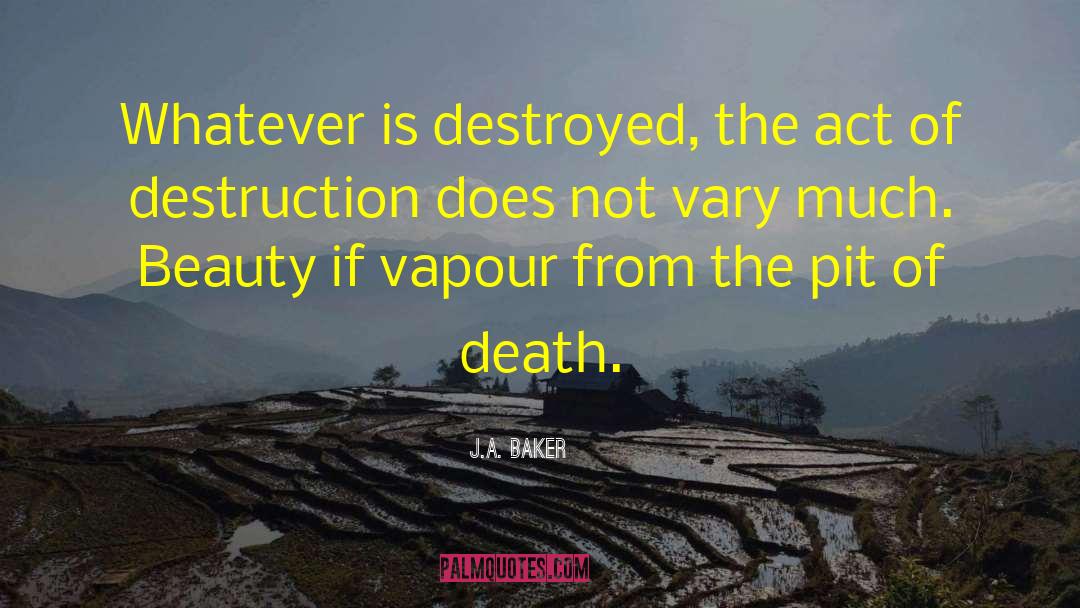 J.A. Baker Quotes: Whatever is destroyed, the act