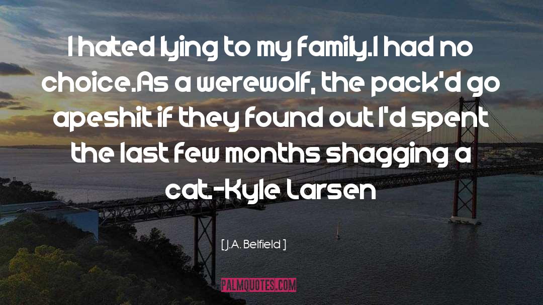 J.A. Belfield Quotes: I hated lying to my