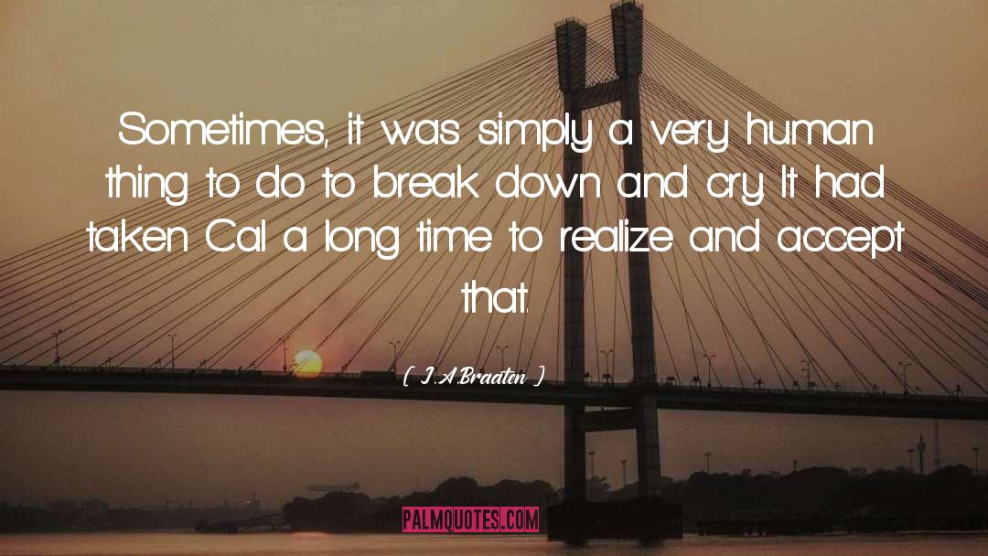 J.A.Braaten Quotes: Sometimes, it was simply a