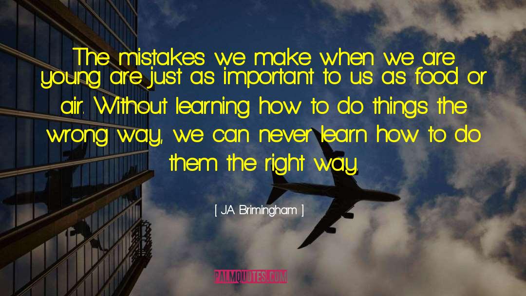 J.A. Brimingham Quotes: The mistakes we make when