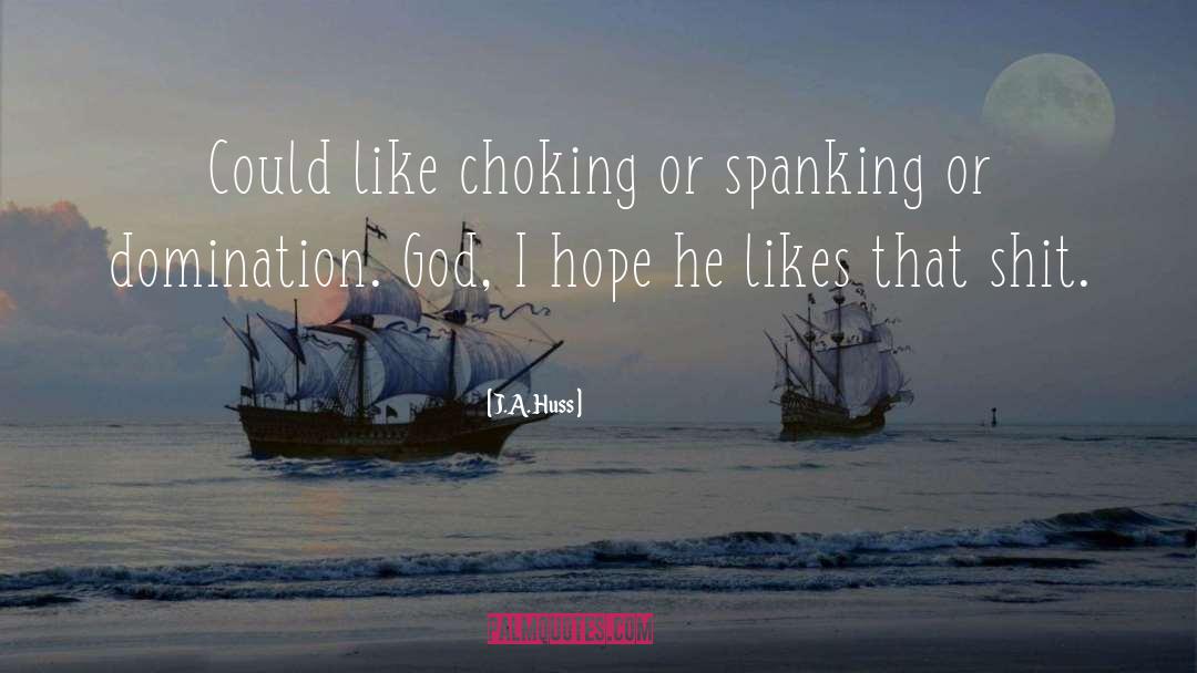 J.A. Huss Quotes: Could like choking or spanking