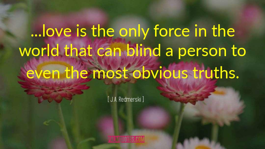 J.A. Redmerski Quotes: ...love is the only force