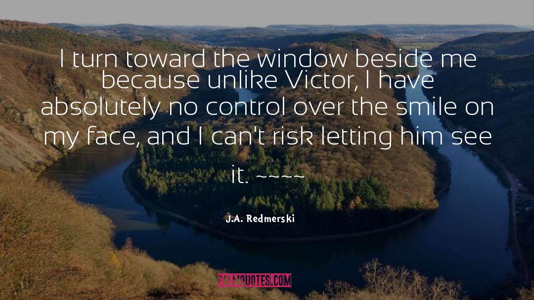 J.A. Redmerski Quotes: I turn toward the window