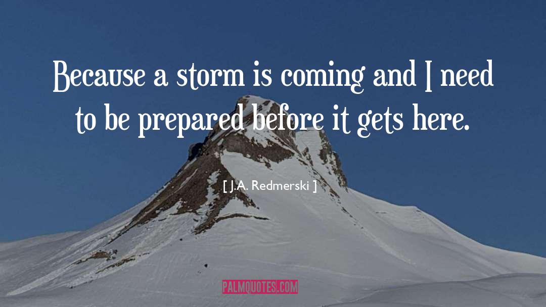 J.A. Redmerski Quotes: Because a storm is coming