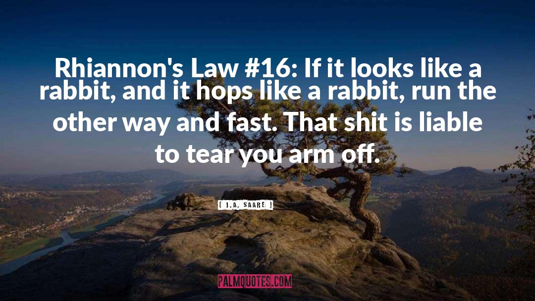 J.A. Saare Quotes: Rhiannon's Law #16: If it