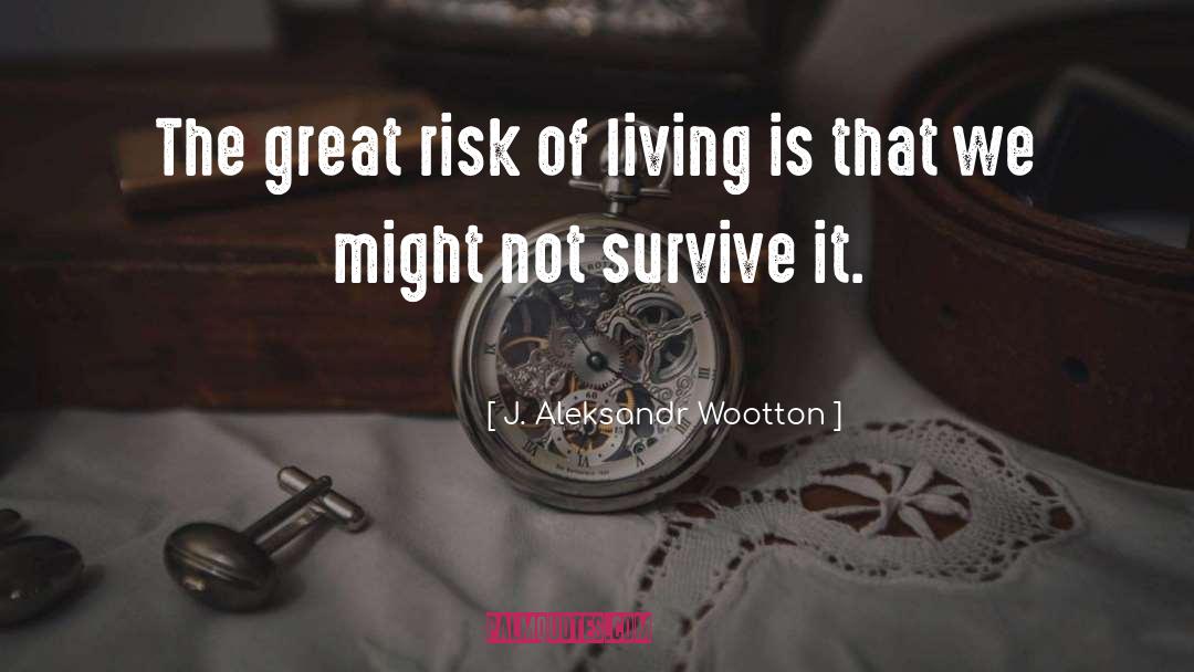 J. Aleksandr Wootton Quotes: The great risk of living