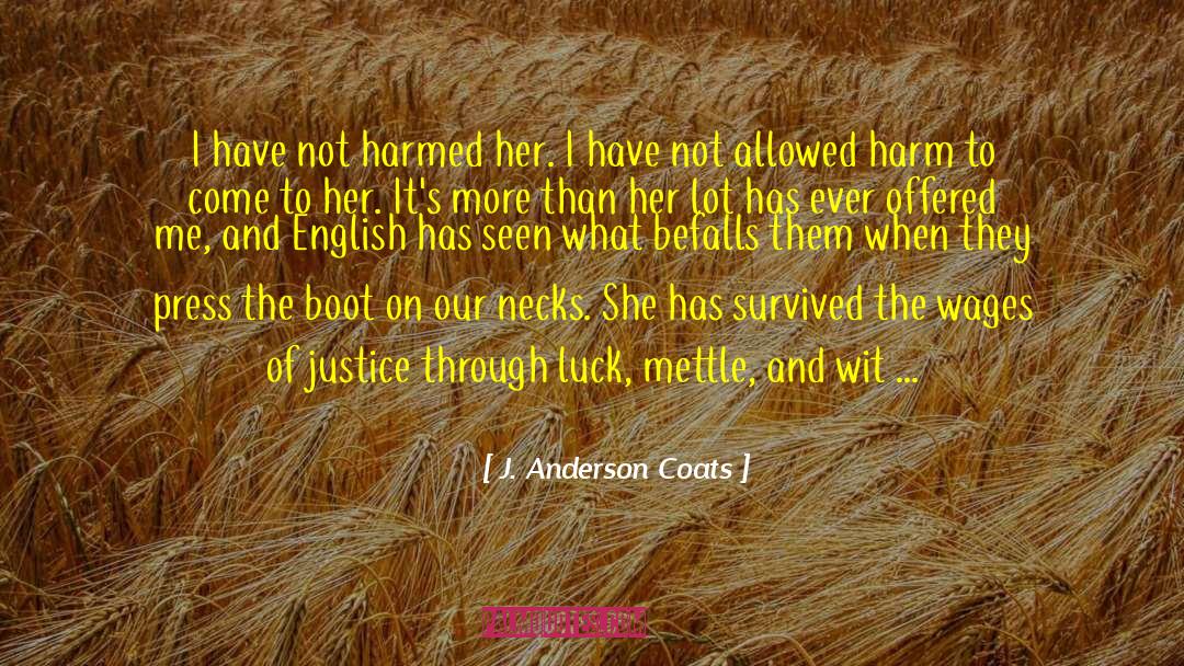 J. Anderson Coats Quotes: I have not harmed her.