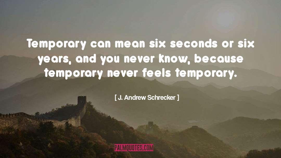 J. Andrew Schrecker Quotes: Temporary can mean six seconds