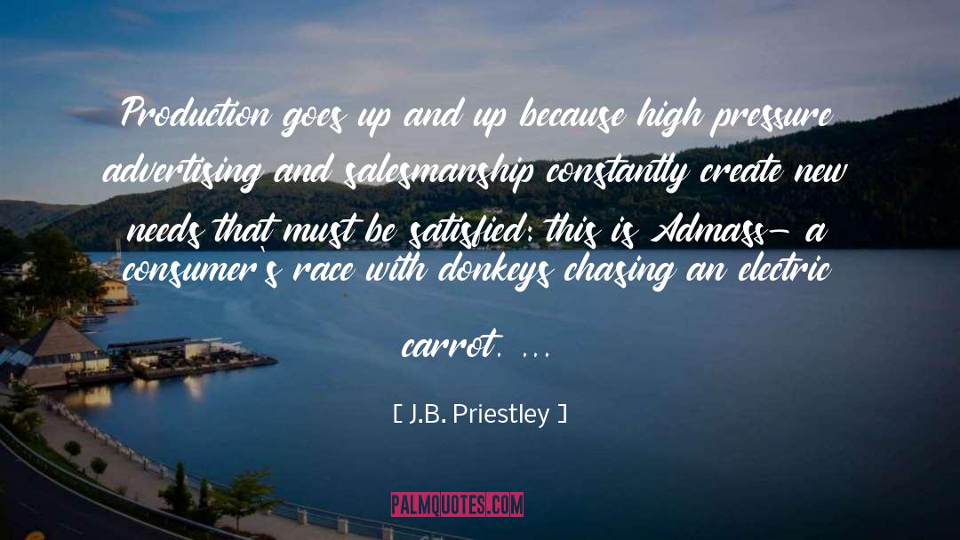 J.B. Priestley Quotes: Production goes up and up