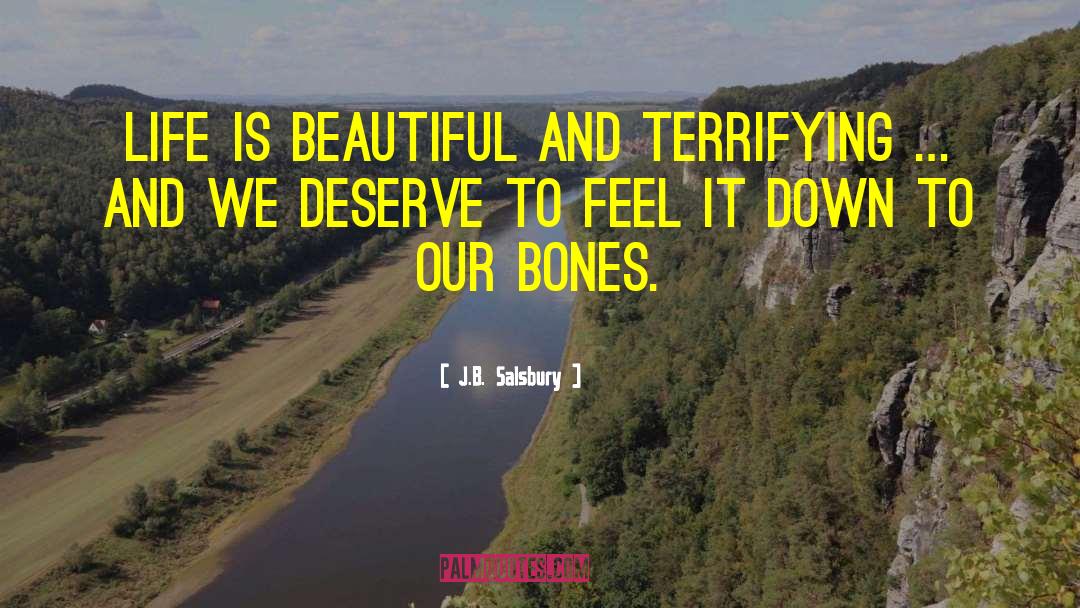 J.B. Salsbury Quotes: Life is beautiful and terrifying