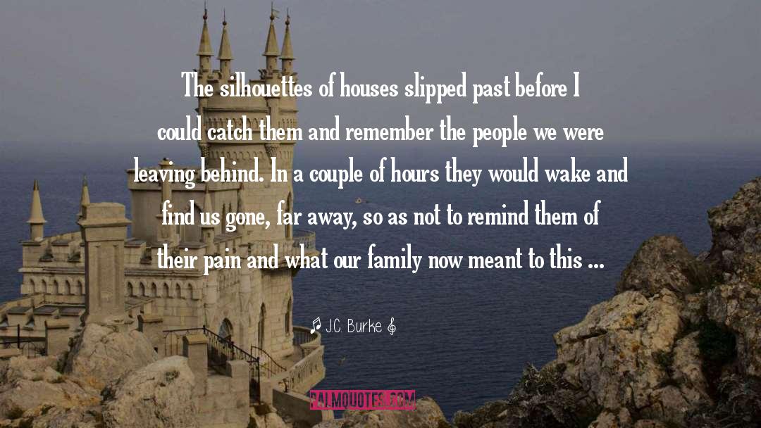 J.C. Burke Quotes: The silhouettes of houses slipped