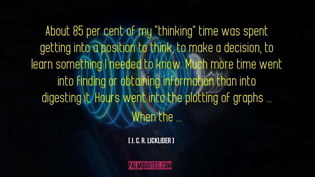 J. C. R. Licklider Quotes: About 85 per cent of