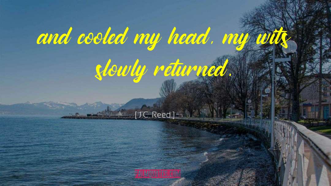 J.C. Reed Quotes: and cooled my head, my