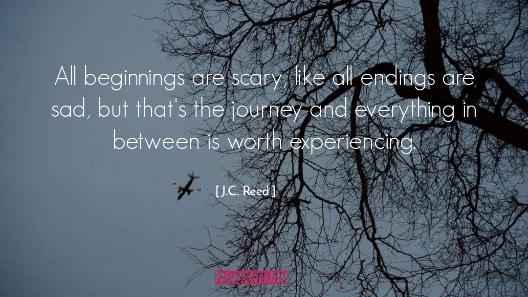 J.C. Reed Quotes: All beginnings are scary, like