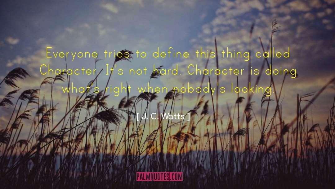 J. C. Watts Quotes: Everyone tries to define this