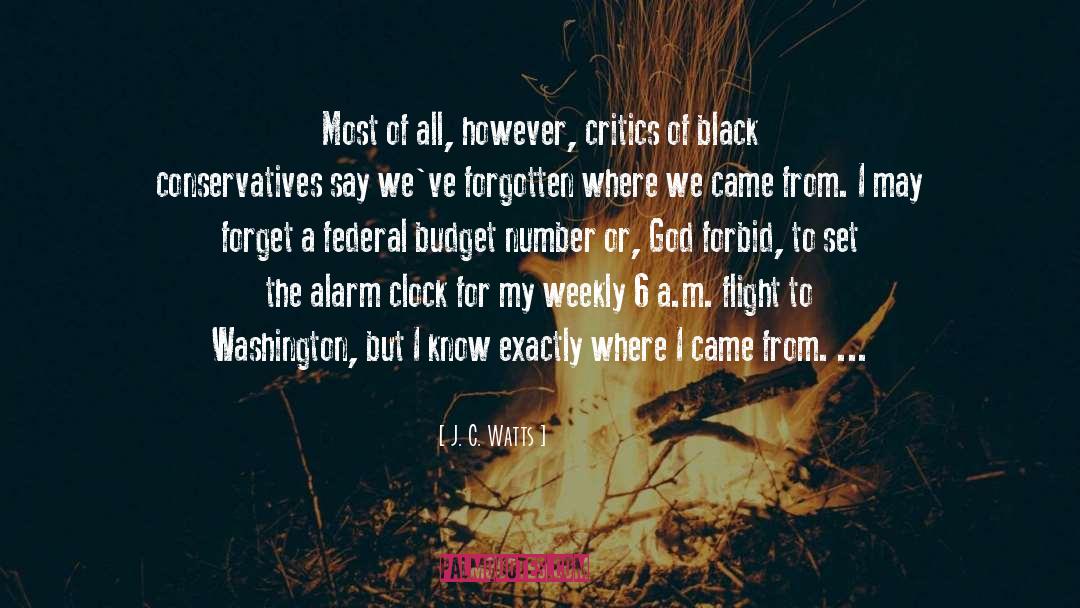 J. C. Watts Quotes: Most of all, however, critics