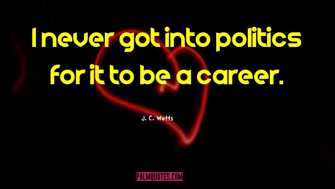 J. C. Watts Quotes: I never got into politics