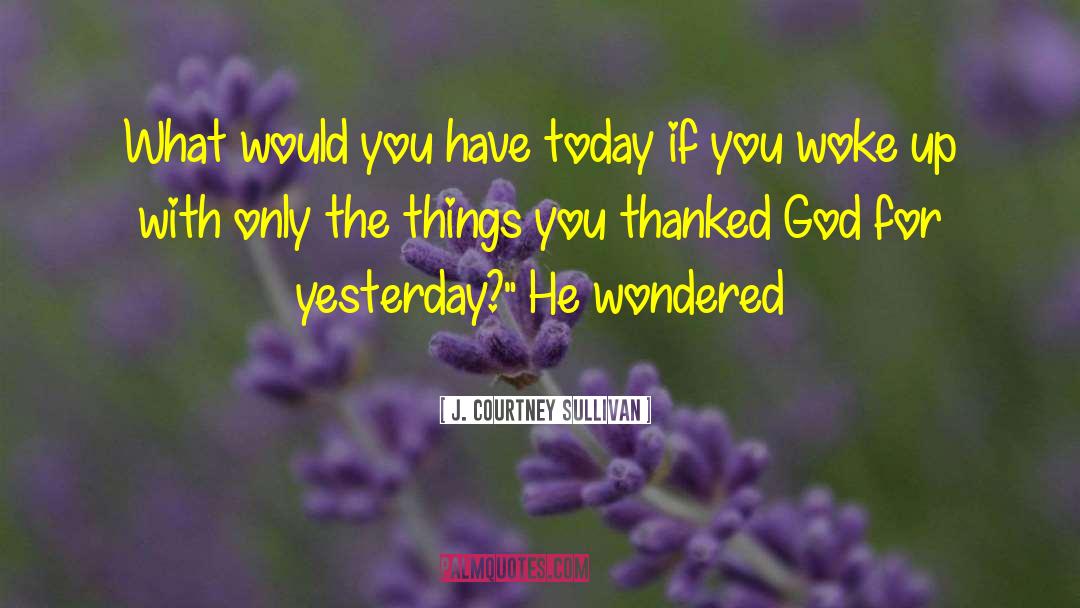 J. Courtney Sullivan Quotes: What would you have today