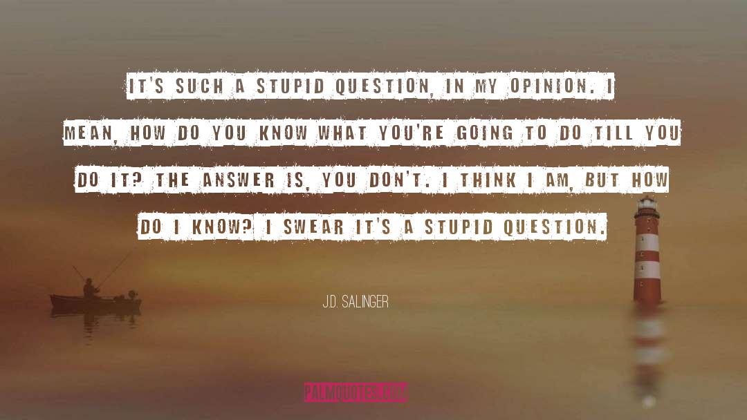 J.D. Salinger Quotes: It's such a stupid question,
