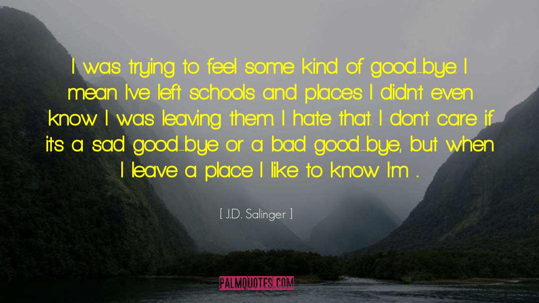 J.D. Salinger Quotes: I was trying to feel