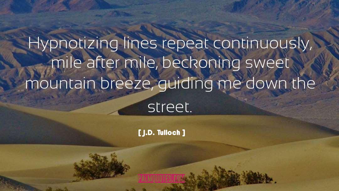 J.D. Tulloch Quotes: Hypnotizing lines repeat continuously, mile