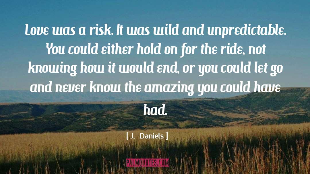 J.  Daniels Quotes: Love was a risk. It