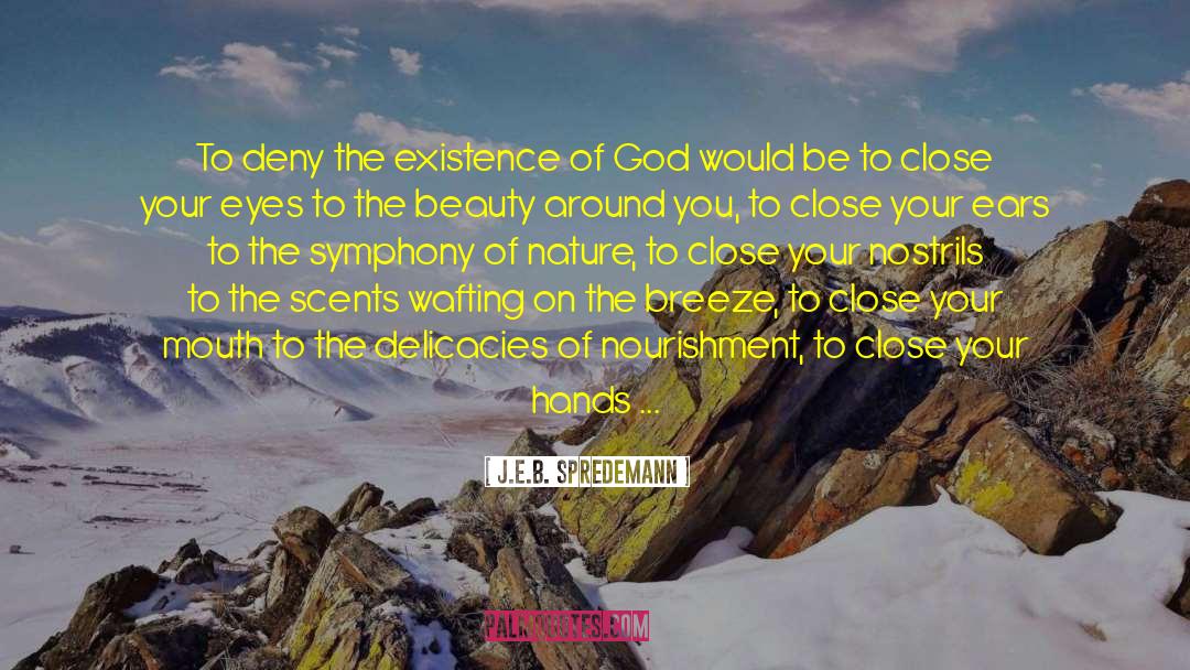 J.E.B. Spredemann Quotes: To deny the existence of