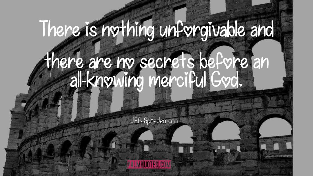 J.E.B. Spredemann Quotes: There is nothing unforgivable and