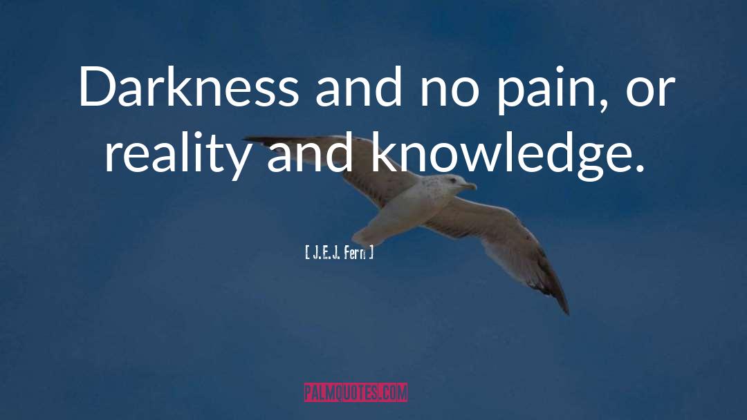 J.E.J. Fern Quotes: Darkness and no pain, or