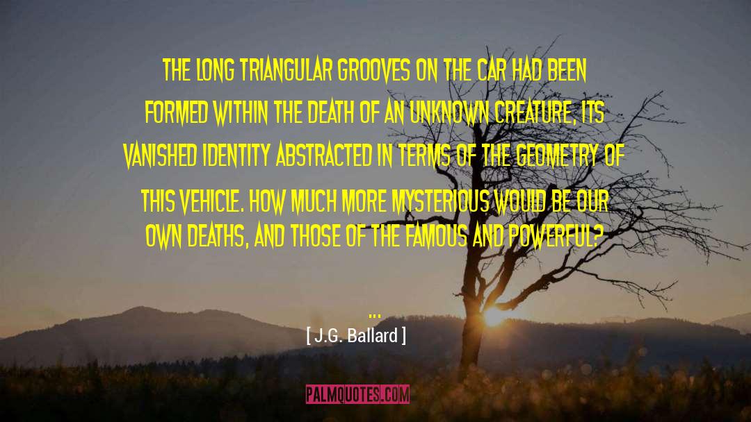 J.G. Ballard Quotes: The long triangular grooves on