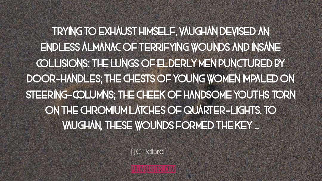 J.G. Ballard Quotes: Trying to exhaust himself, Vaughan