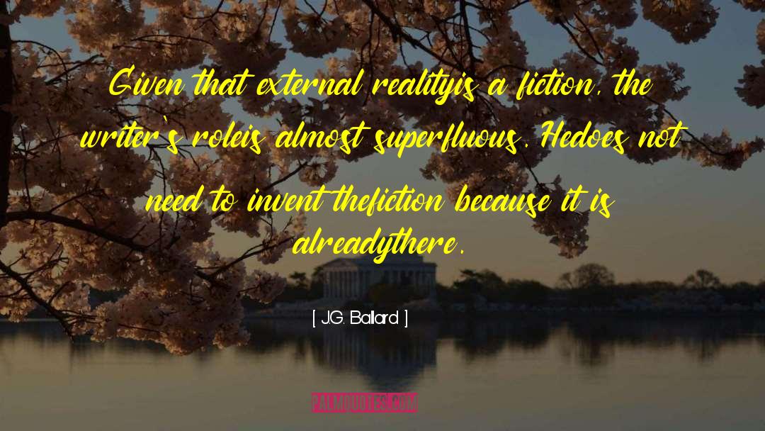 J.G. Ballard Quotes: Given that external reality<br>is a