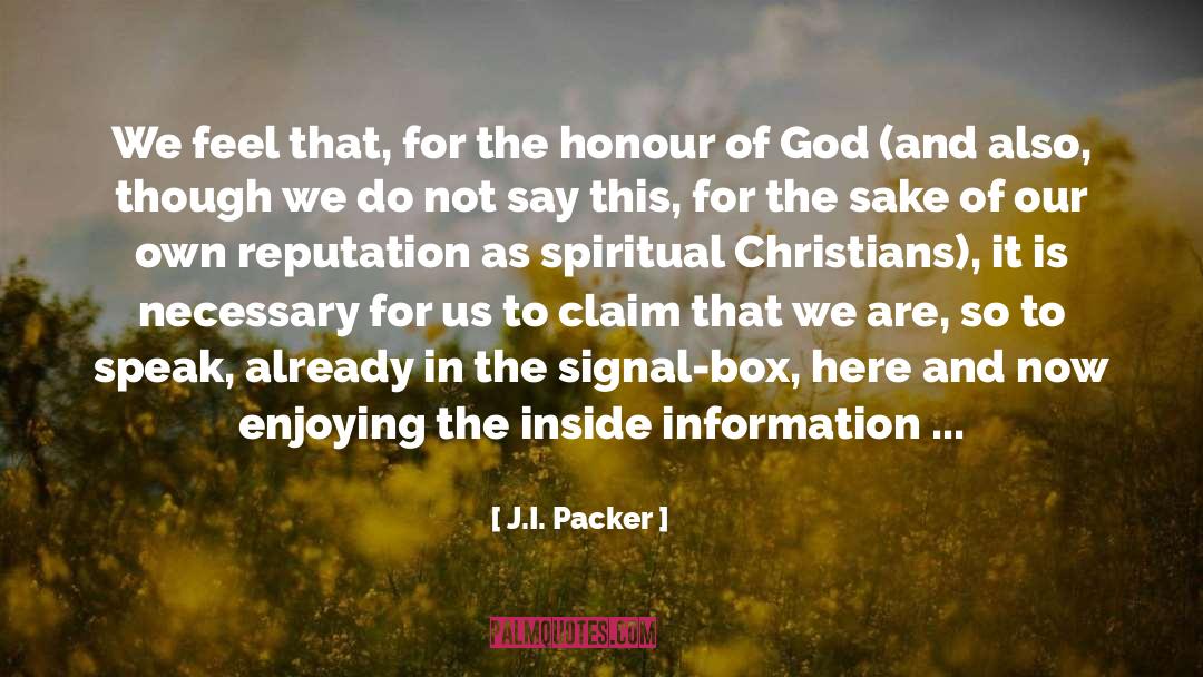 J.I. Packer Quotes: We feel that, for the