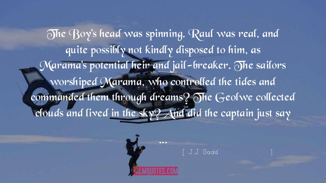 J.J. Gadd Quotes: The Boy's head was spinning.