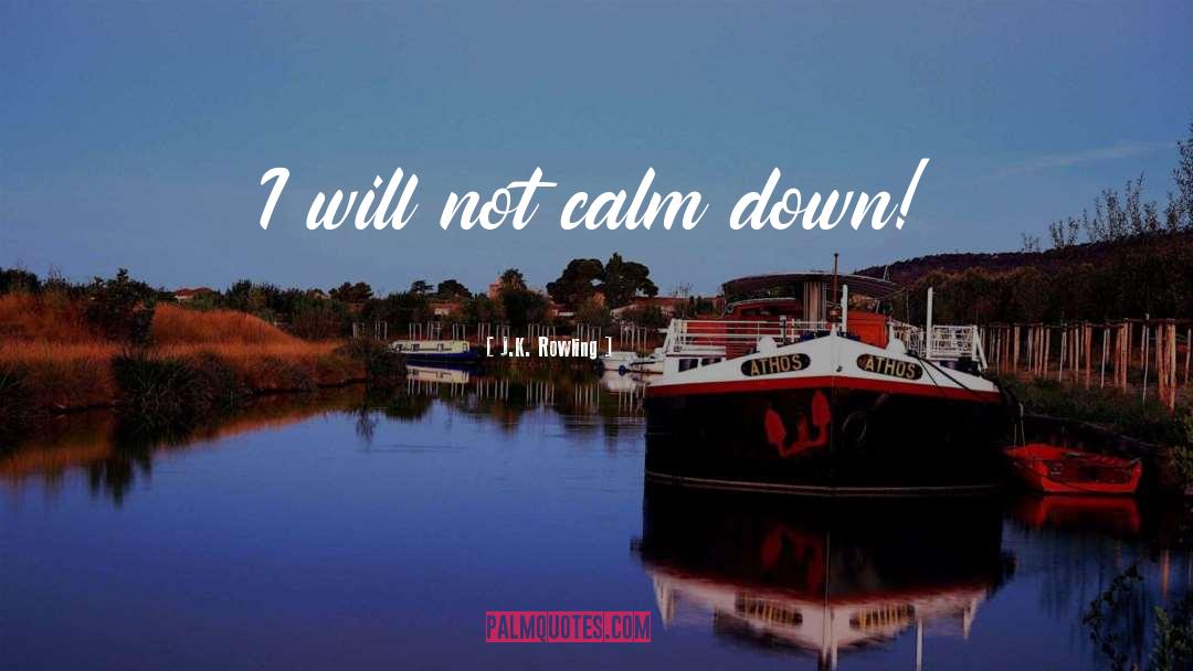 J.K. Rowling Quotes: I will not calm down!