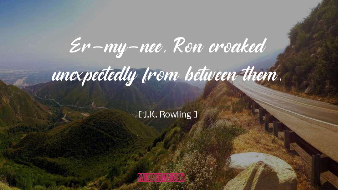 J.K. Rowling Quotes: Er-my-nee, Ron croaked unexpectedly from