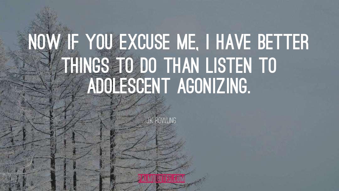 J.K. Rowling Quotes: Now if you excuse me,