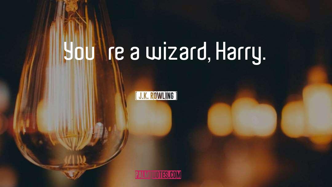 J.K. Rowling Quotes: You're a wizard, Harry.