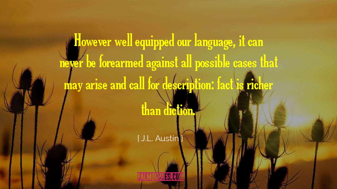 J.L. Austin Quotes: However well equipped our language,